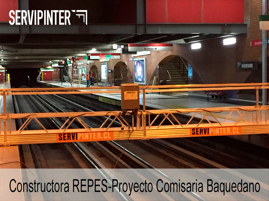 andamios colgantes Constructora REPES Proyecto Comisaria Baquedano